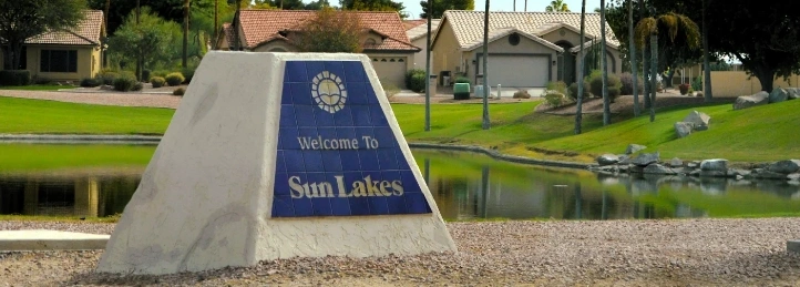 Sun Lakes stone marker sign