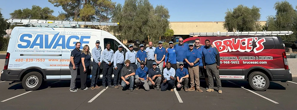 The Bruce's and Savage teams with their vans